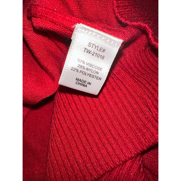 Zenana Cozy Warm Soft Long Sleeve Red V Neck Sweater Size XL NWT New - Picture 4 of 4